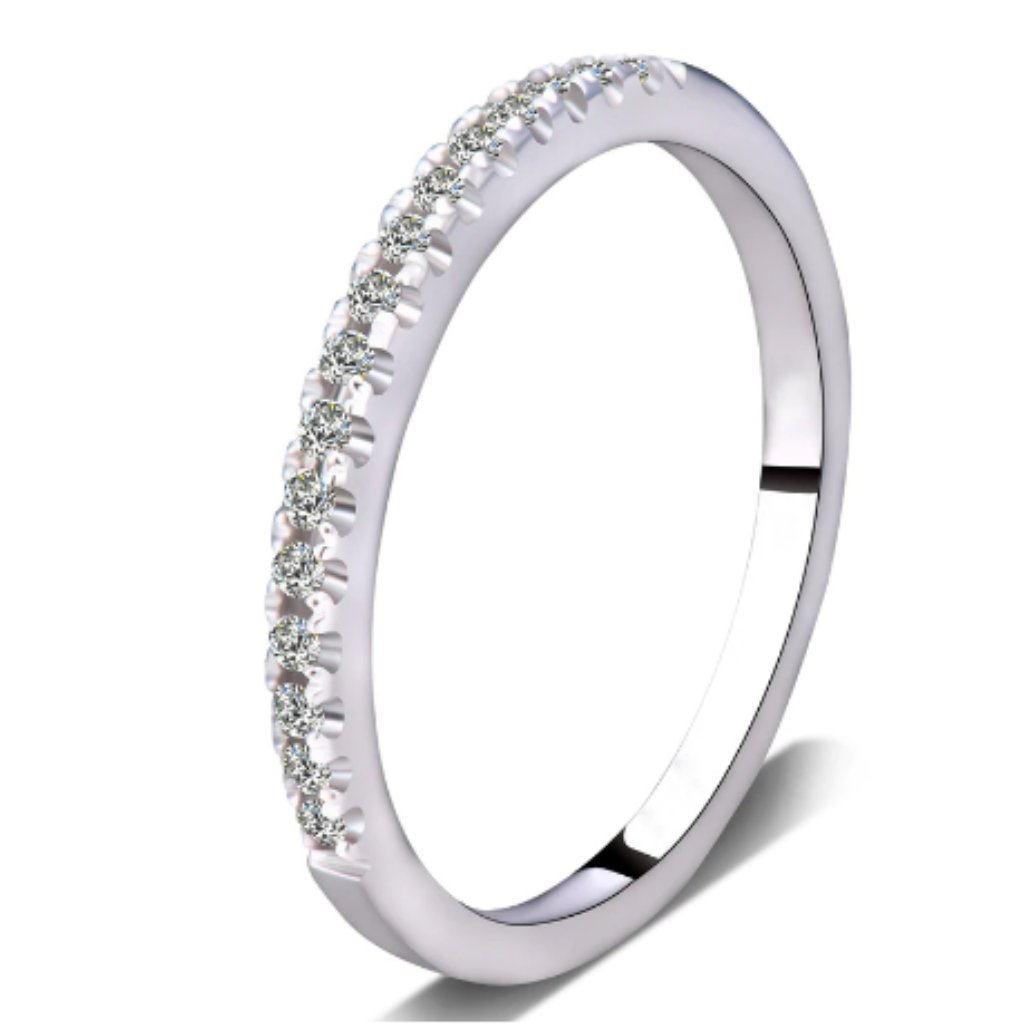 100% Real 925 Sterling Silver Engagement Band Ring